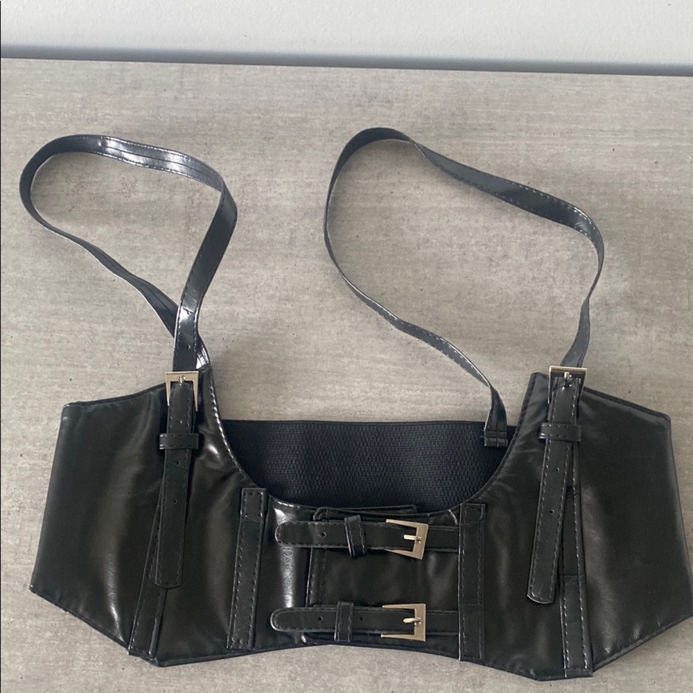Black Leather Harness Belt